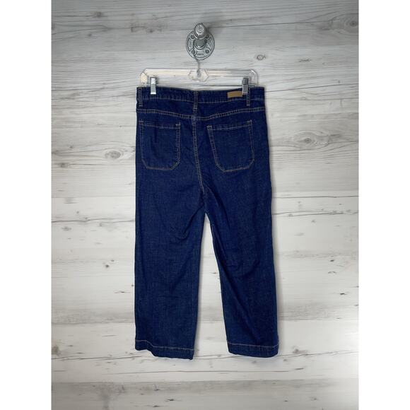 BLEU Jeans Womens 8 Blue Button Fly Cropped Stretch Denim Straight Leg BWWL020 - Picture 7 of 11